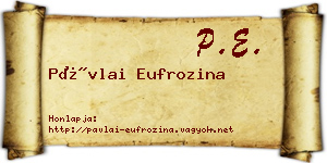 Pávlai Eufrozina névjegykártya